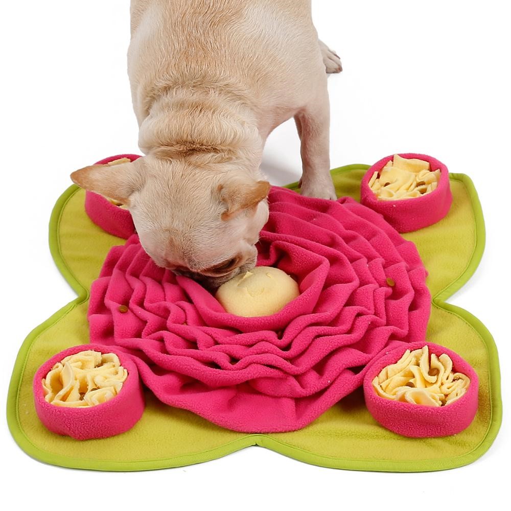 KFX-4047805 Dolemi Dog Sniffing Mat Toy for Training - Soft Polar Fleece, Grass Green, 48x48CM, 340g