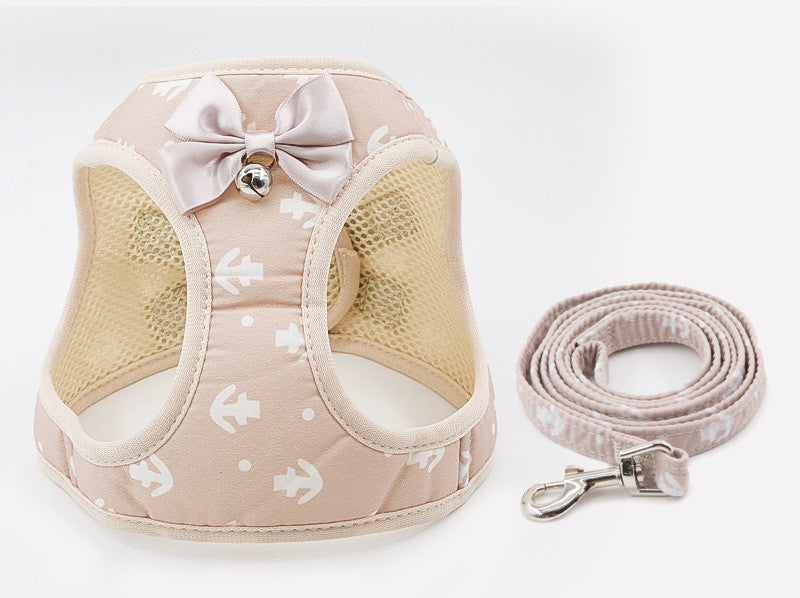 KFX-4048445 Cat Harness and Leash Set with Comfortable Chest Strap and Grid Patterns