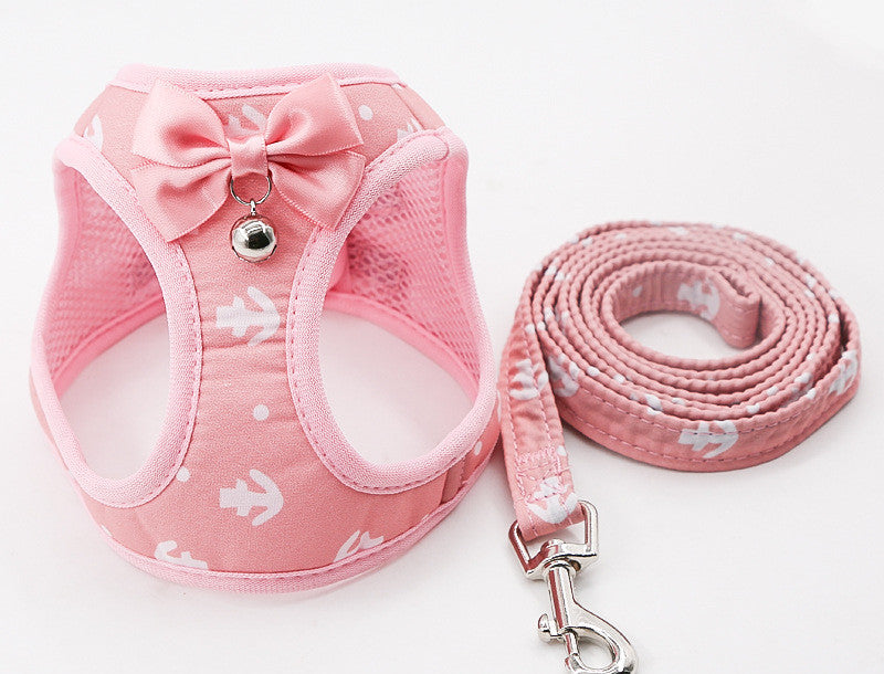 KFX-4048445 Cat Harness and Leash Set with Comfortable Chest Strap and Grid Patterns