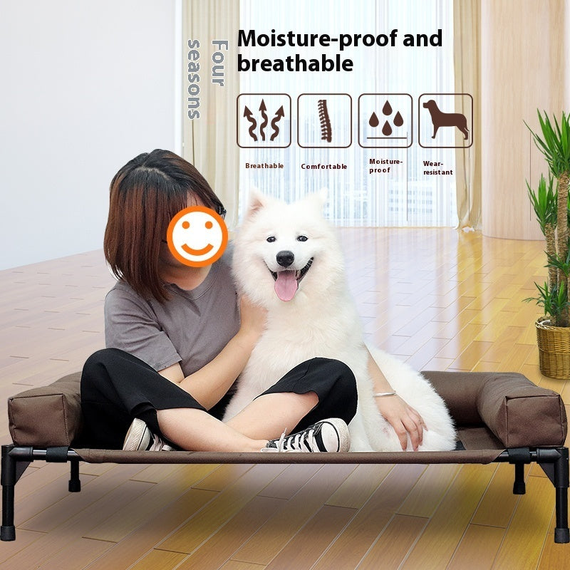 KFX-4051389 Moisture-Proof Pet Camp Bed with Removable Washable Surrounding Border for Medium to Large Dogs