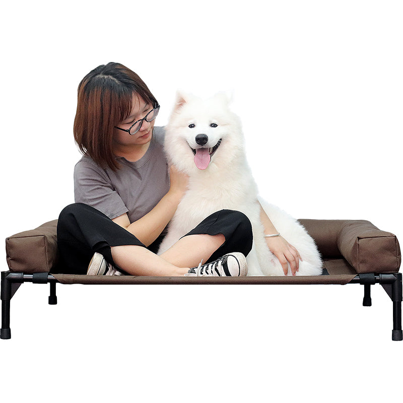 KFX-4051389 Moisture-Proof Pet Camp Bed with Removable Washable Surrounding Border for Medium to Large Dogs