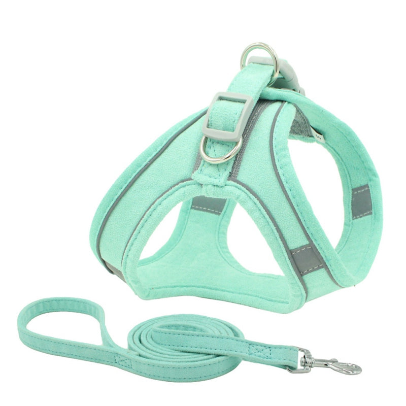 KFX-4052029 Reflective Suede Pet Chest Harness Vest - Adjustable Fit in Multiple Colors