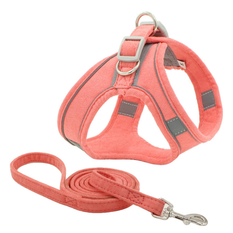KFX-4052029 Reflective Suede Pet Chest Harness Vest - Adjustable Fit in Multiple Colors