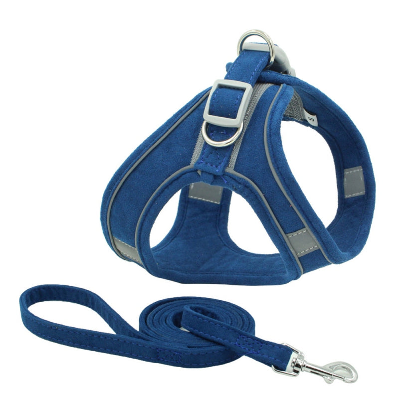 KFX-4052029 Reflective Suede Pet Chest Harness Vest - Adjustable Fit in Multiple Colors