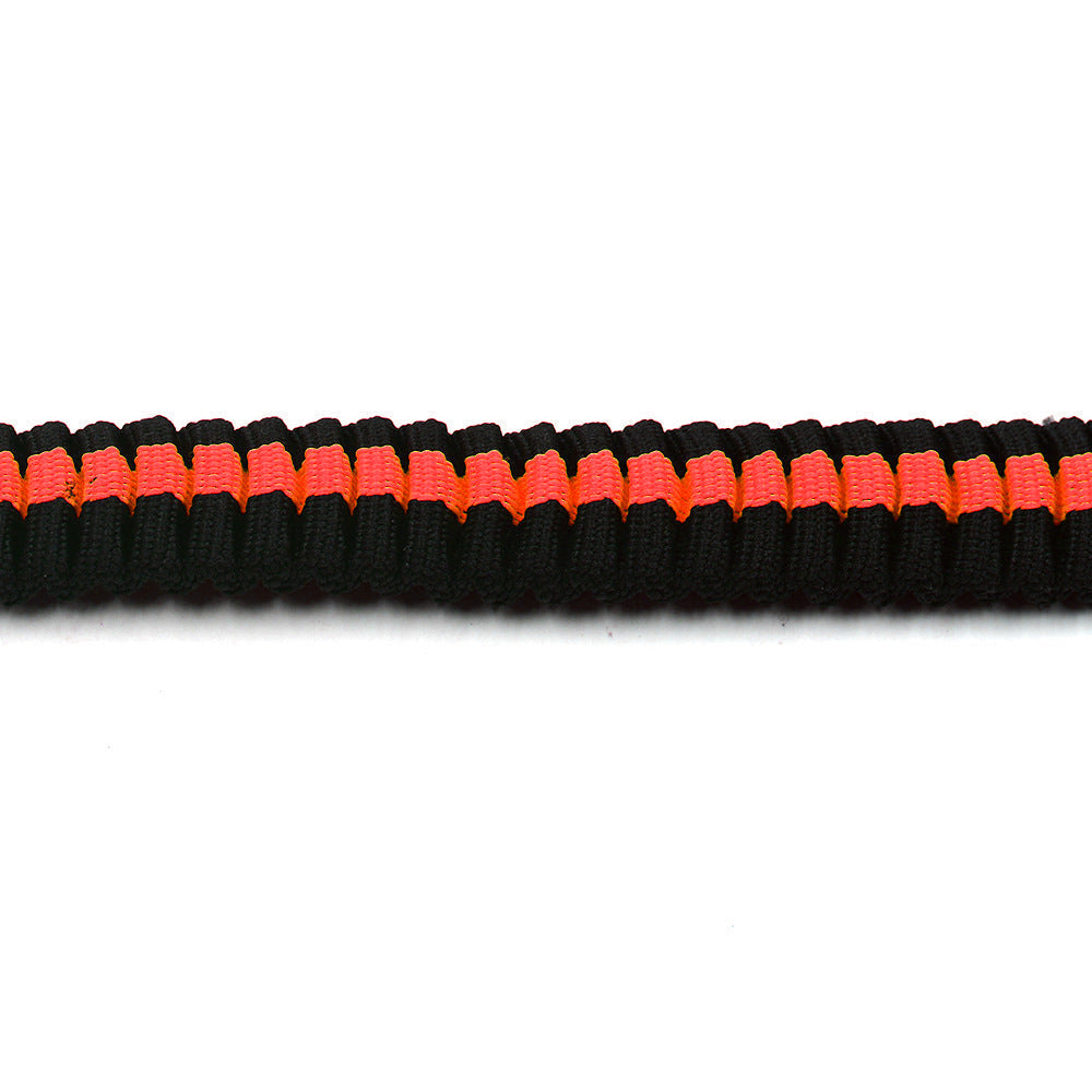 KFX-4052541 Reflective Orange Nylon Pet Traction Set with Adjustable Rope Length 125-210cm and Waist 78-110cm