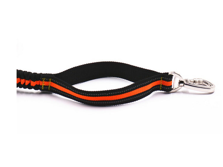 KFX-4052541 Reflective Orange Nylon Pet Traction Set with Adjustable Rope Length 125-210cm and Waist 78-110cm