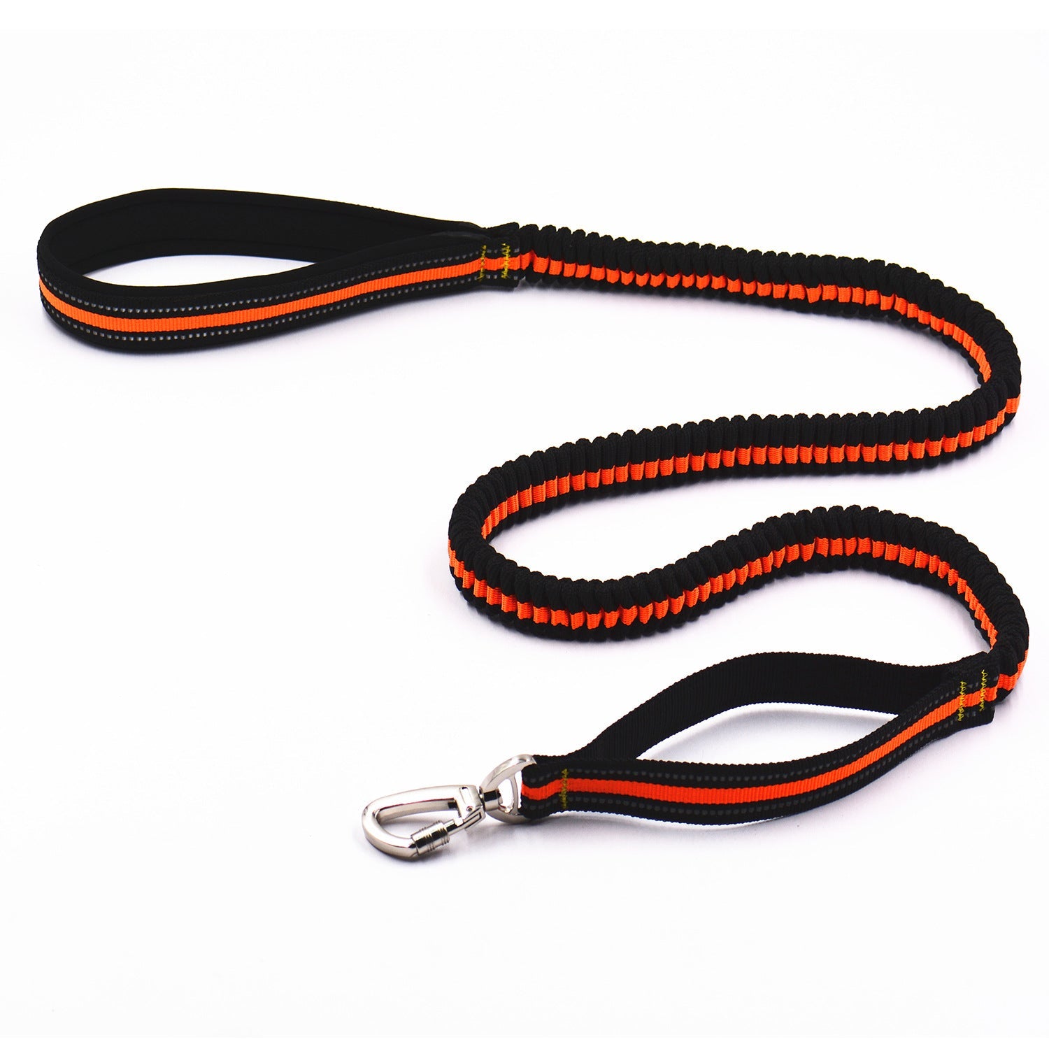 KFX-4052541 Reflective Orange Nylon Pet Traction Set with Adjustable Rope Length 125-210cm and Waist 78-110cm