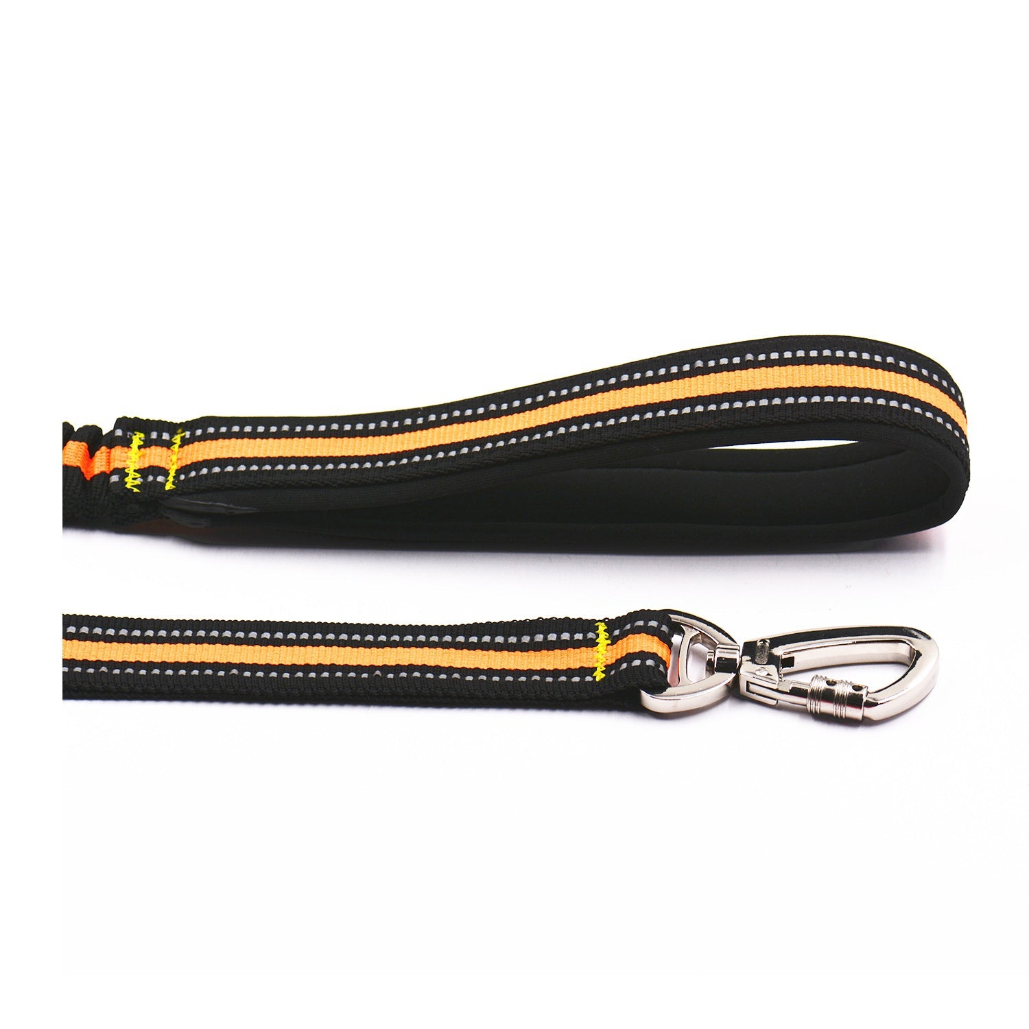 KFX-4052541 Reflective Orange Nylon Pet Traction Set with Adjustable Rope Length 125-210cm and Waist 78-110cm