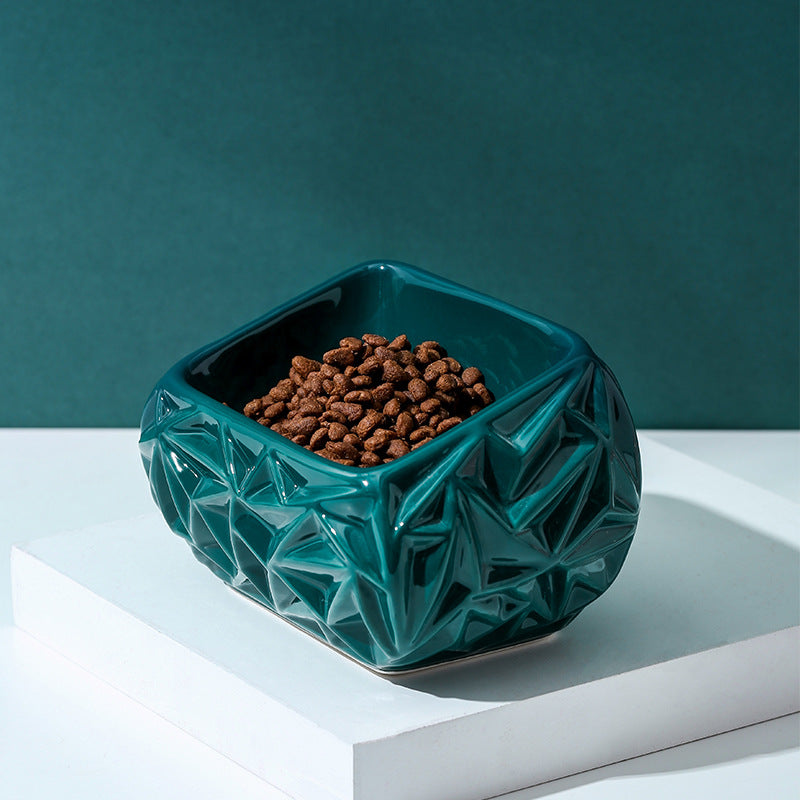 KFX-4052925 Ceramic Tall Cat Bowl - 300ml Capacity for Cats and Small Pets, Perfect Gift for Couples and Friends