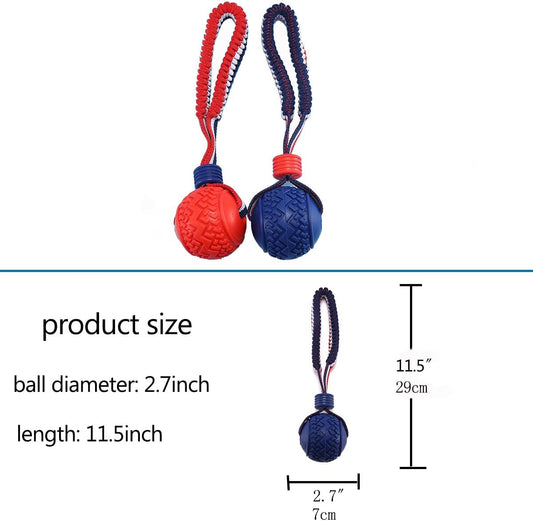 KFX-4054205 Durable Dog Ball Toy with Rope for Medium and Small Dogs - Non-Toxic and Ideal for Chewing and Tug-of-War