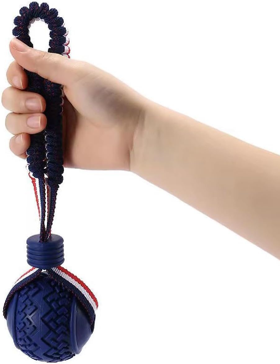 KFX-4054205 Durable Dog Ball Toy with Rope for Medium and Small Dogs - Non-Toxic and Ideal for Chewing and Tug-of-War