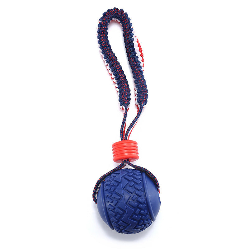 KFX-4054205 Durable Dog Ball Toy with Rope for Medium and Small Dogs - Non-Toxic and Ideal for Chewing and Tug-of-War