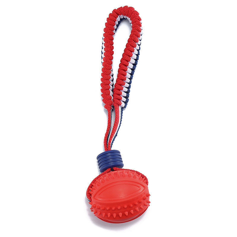 KFX-4054205 Durable Dog Ball Toy with Rope for Medium and Small Dogs - Non-Toxic and Ideal for Chewing and Tug-of-War