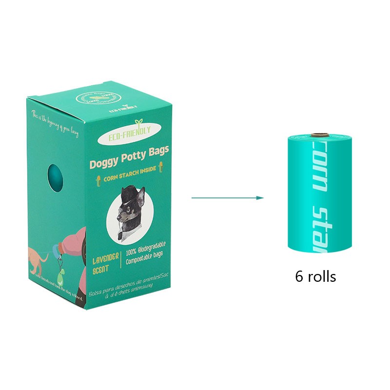KFX-4054973 Fully Degradable Corn Starch PLA Portable Pet Trash Bags - Thick, Eco-Friendly Design