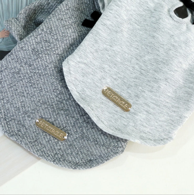 KFX-4055101 Cute Cotton Bow Tie T-Shirt for Dogs - Solid Color, Spring/Summer Wear, Various Sizes Available