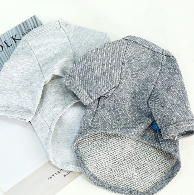 KFX-4055101 Cute Cotton Bow Tie T-Shirt for Dogs - Solid Color, Spring/Summer Wear, Various Sizes Available