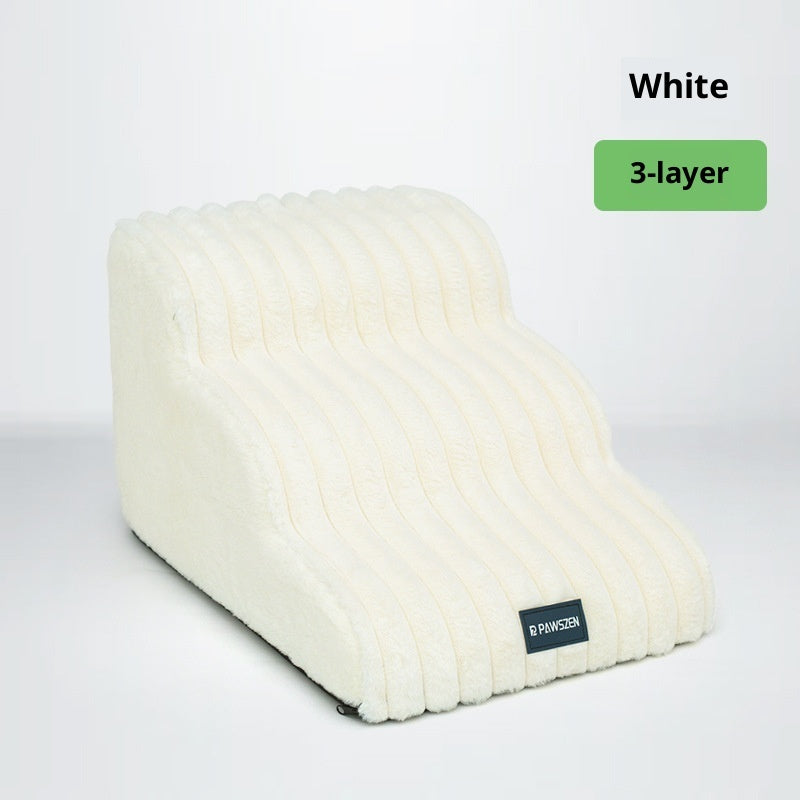 KFX-4055997 Removable and Washable Non-Slip Dog Ladder in White, Gray, and Khaki - Multi-Story Options Available