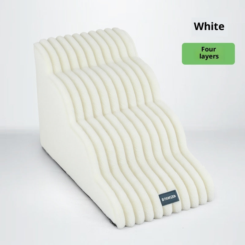 KFX-4055997 Removable and Washable Non-Slip Dog Ladder in White, Gray, and Khaki - Multi-Story Options Available
