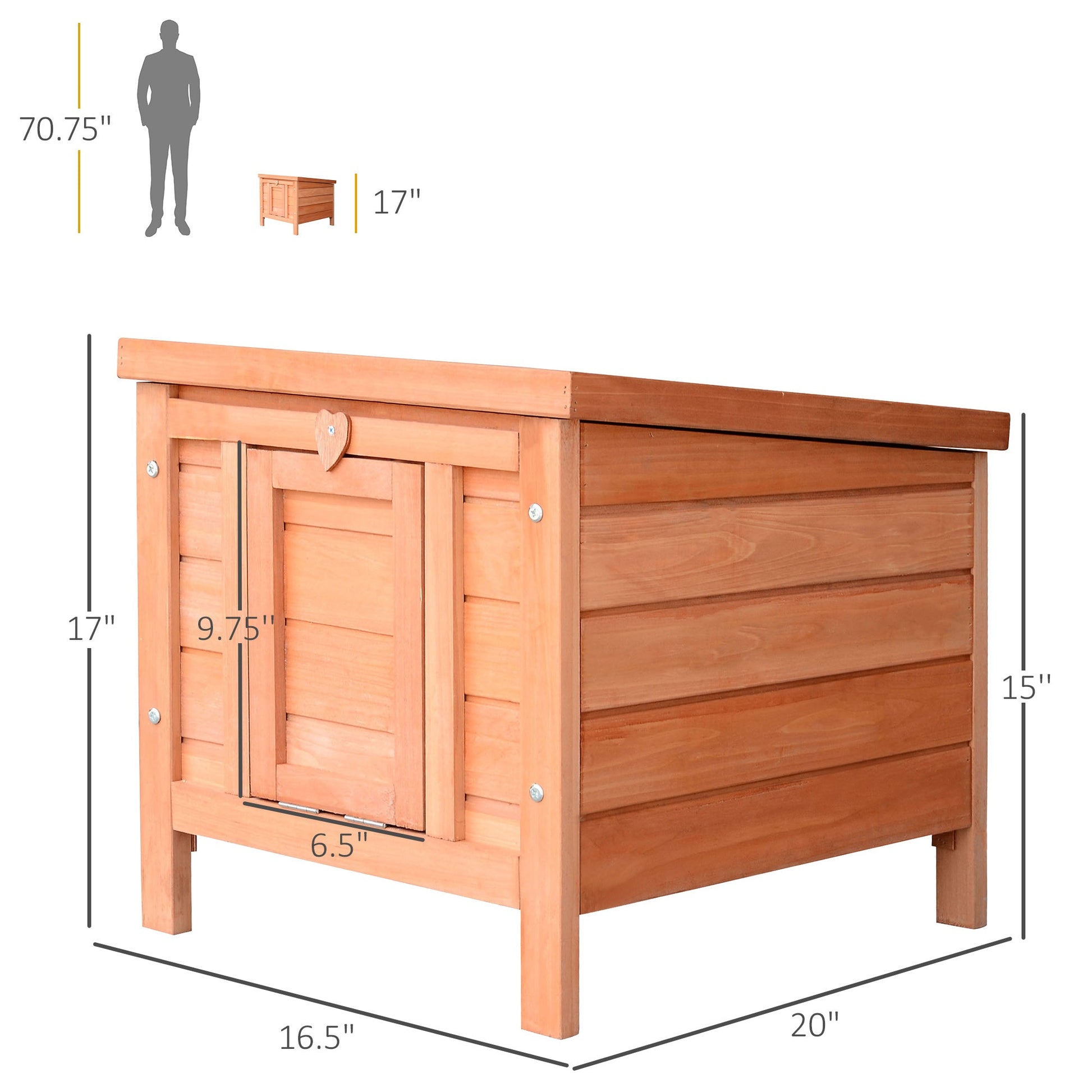 KFX-4056381 Outdoor Wooden Rabbit Hutch with Openable Waterproof Roof for Small Animals