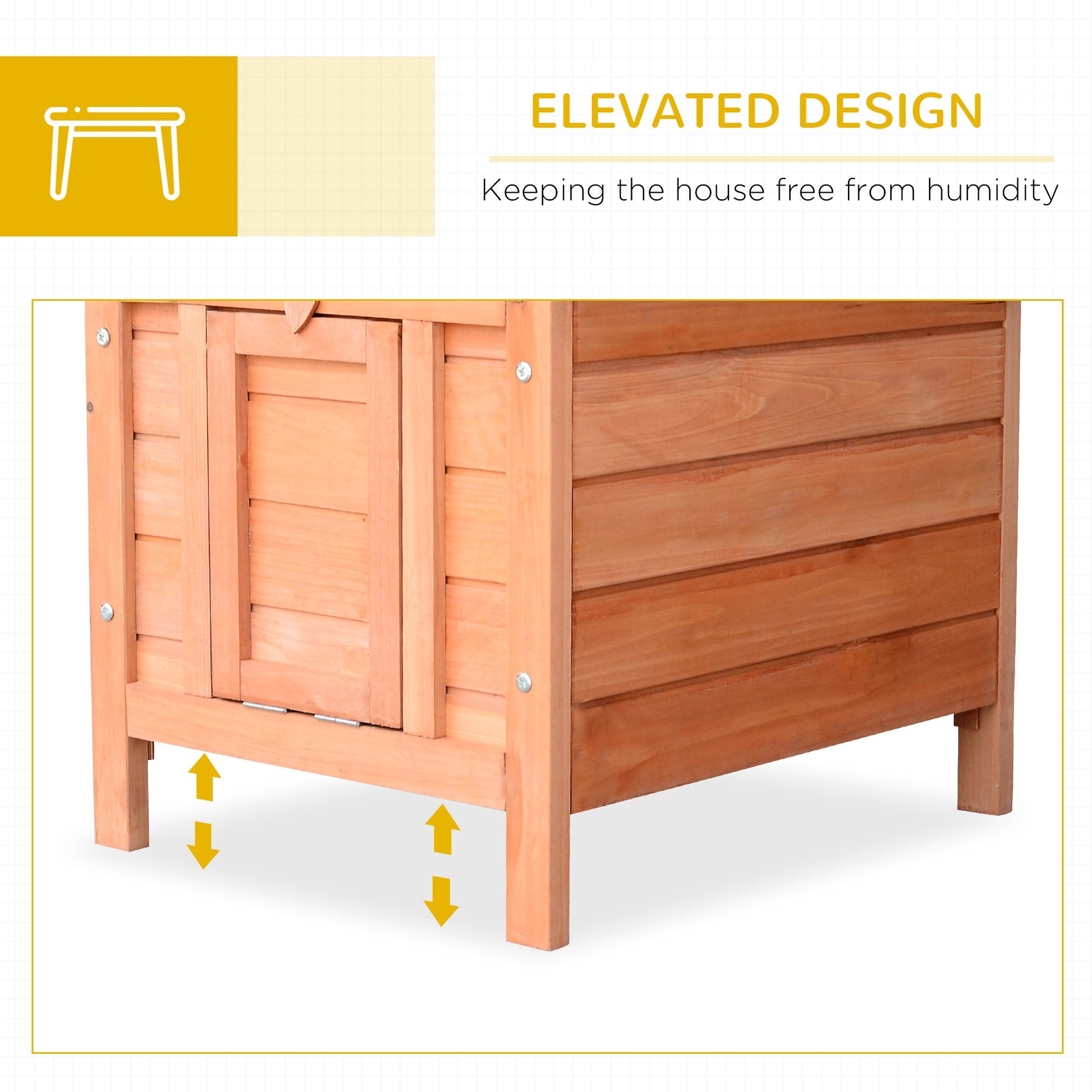 KFX-4056381 Outdoor Wooden Rabbit Hutch with Openable Waterproof Roof for Small Animals