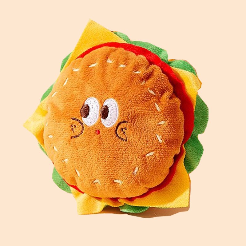 KFX-4058301 Cute Burger and Fries Drawstring Backpack with Hand Rope for Dogs