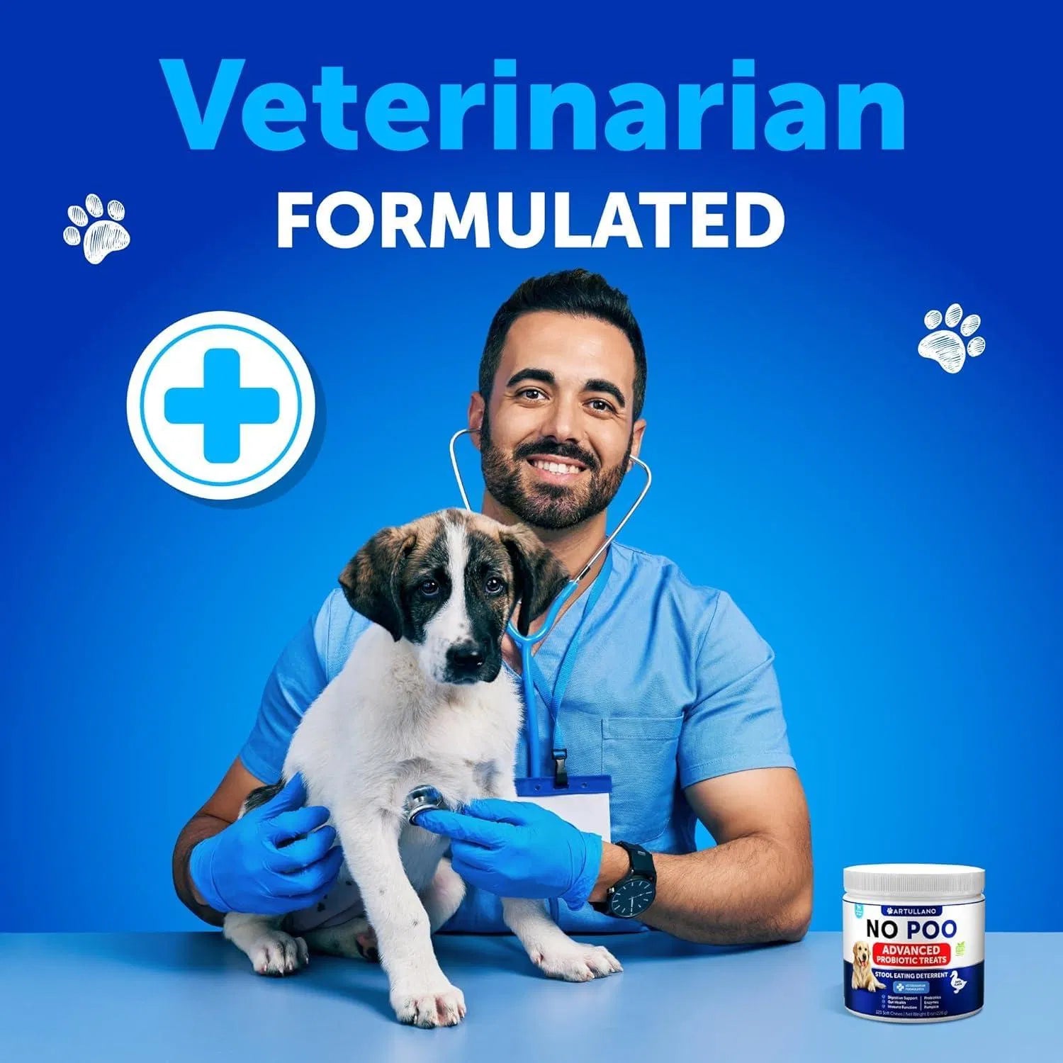 KFX-4058557 Dog Stool Eating Deterrent Chews with Probiotics and Enzymes for Healthy Gut Support
