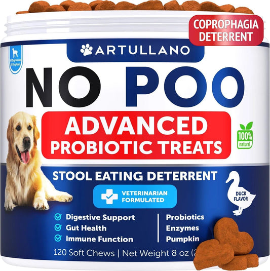 KFX-4058557 Dog Stool Eating Deterrent Chews with Probiotics and Enzymes for Healthy Gut Support