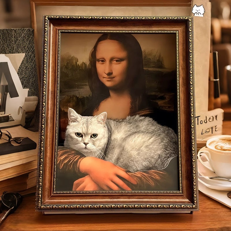 KFX-4058685 Mona Lisa Cat Nest & Scratch Board - Classic Cat Retreat for Play and Relaxation