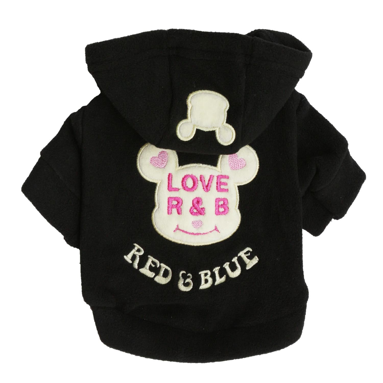 KFX-4059069 Hooded Fleece Cartoon Pet T-Shirt for Winter in Blue, Black, or Rose Red