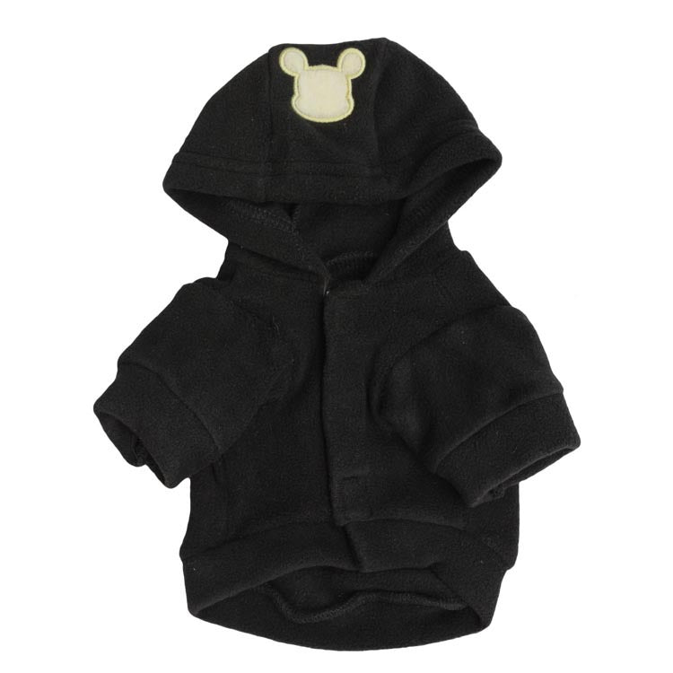 KFX-4059069 Hooded Fleece Cartoon Pet T-Shirt for Winter in Blue, Black, or Rose Red