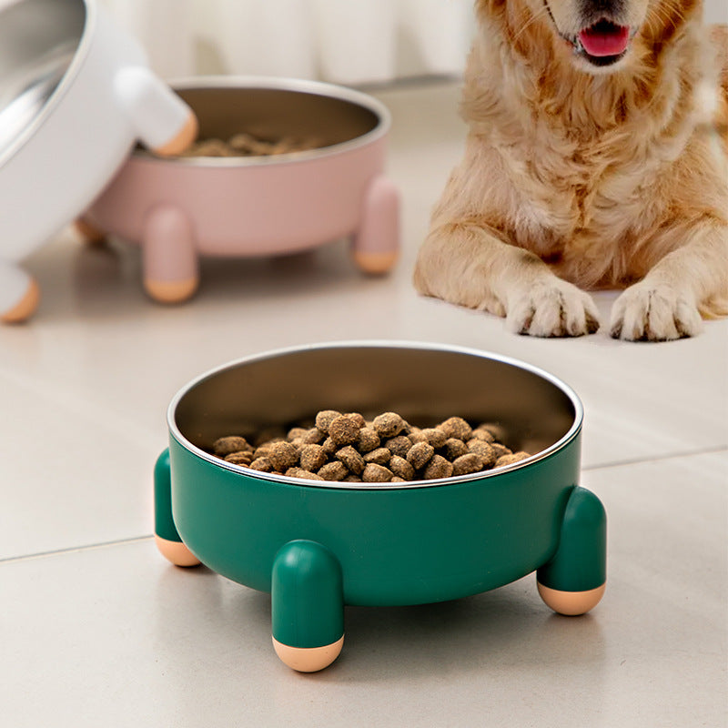 KFX-4059965 Stainless Steel Non-Slip Pet Bowl for Dogs and Cats with High Foot Design