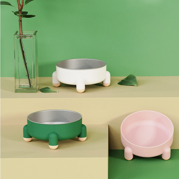 KFX-4059965 Stainless Steel Non-Slip Pet Bowl for Dogs and Cats with High Foot Design