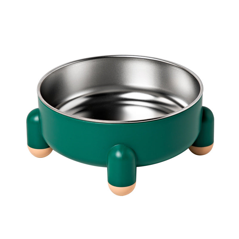 KFX-4059965 Stainless Steel Non-Slip Pet Bowl for Dogs and Cats with High Foot Design