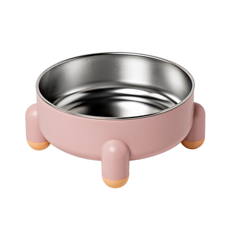 KFX-4059965 Stainless Steel Non-Slip Pet Bowl for Dogs and Cats with High Foot Design