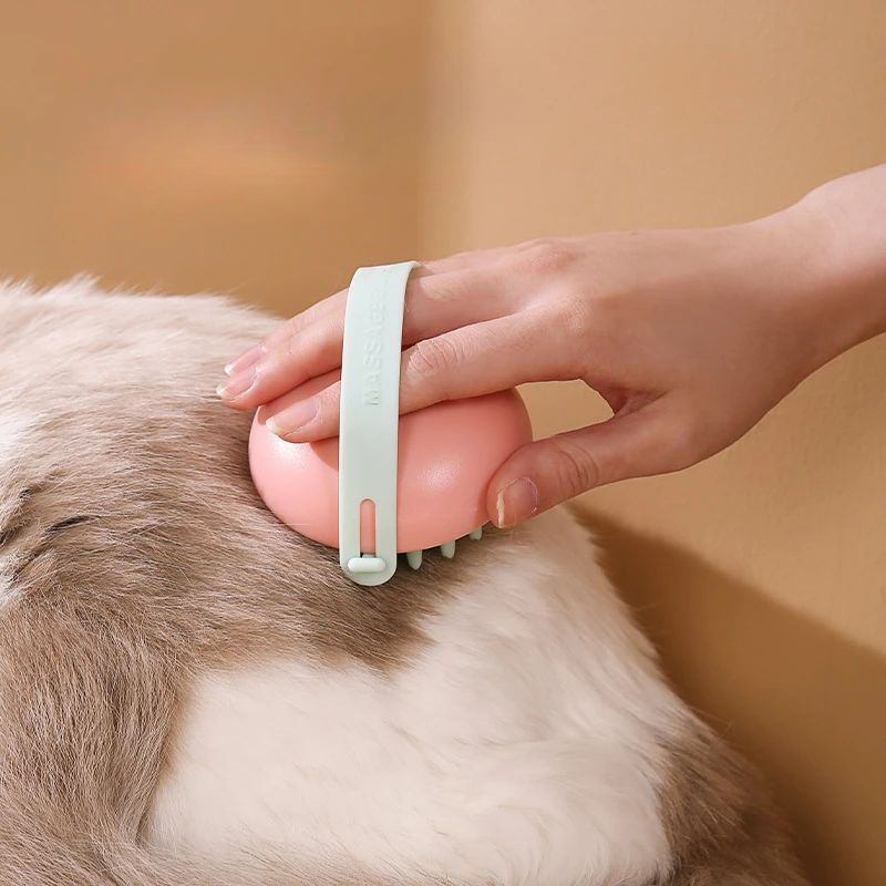 KFX-4060349 Silicone Massage Bath Brush for Cats and Dogs - Wet and Dry Pet Cleaning Tool