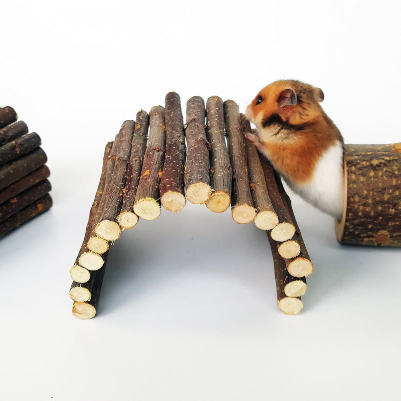 KFX-4063293 Hamster Escape Tunnel Made of Dried Apple Wood - Customizable Sizes Available