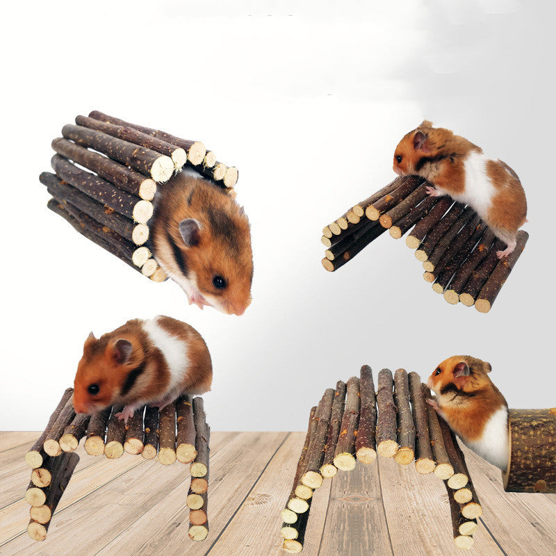 KFX-4063293 Hamster Escape Tunnel Made of Dried Apple Wood - Customizable Sizes Available