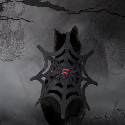 KFX-4065853 Black Felt Spider Web Pet Costume for Cats and Dogs - Sizes S, M, L