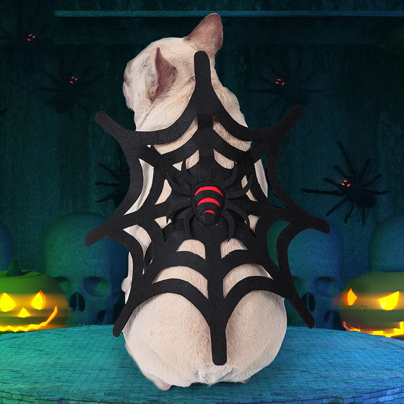 KFX-4065853 Black Felt Spider Web Pet Costume for Cats and Dogs - Sizes S, M, L
