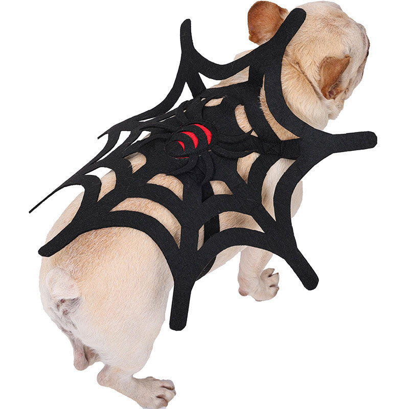 KFX-4065853 Black Felt Spider Web Pet Costume for Cats and Dogs - Sizes S, M, L