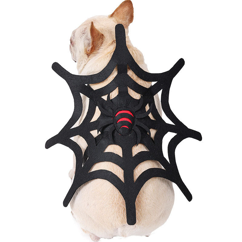 KFX-4065853 Black Felt Spider Web Pet Costume for Cats and Dogs - Sizes S, M, L