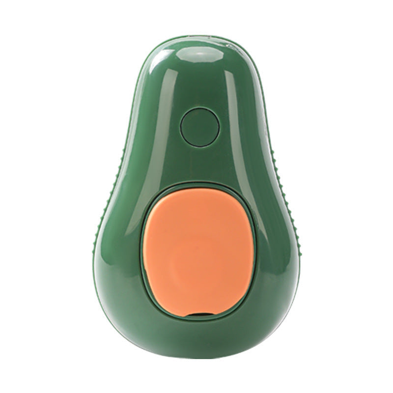 KFX-4071869 Electric Self-Cleaning Steam Grooming Brush for Cats and Dogs with Massage Feature in Avocado Design