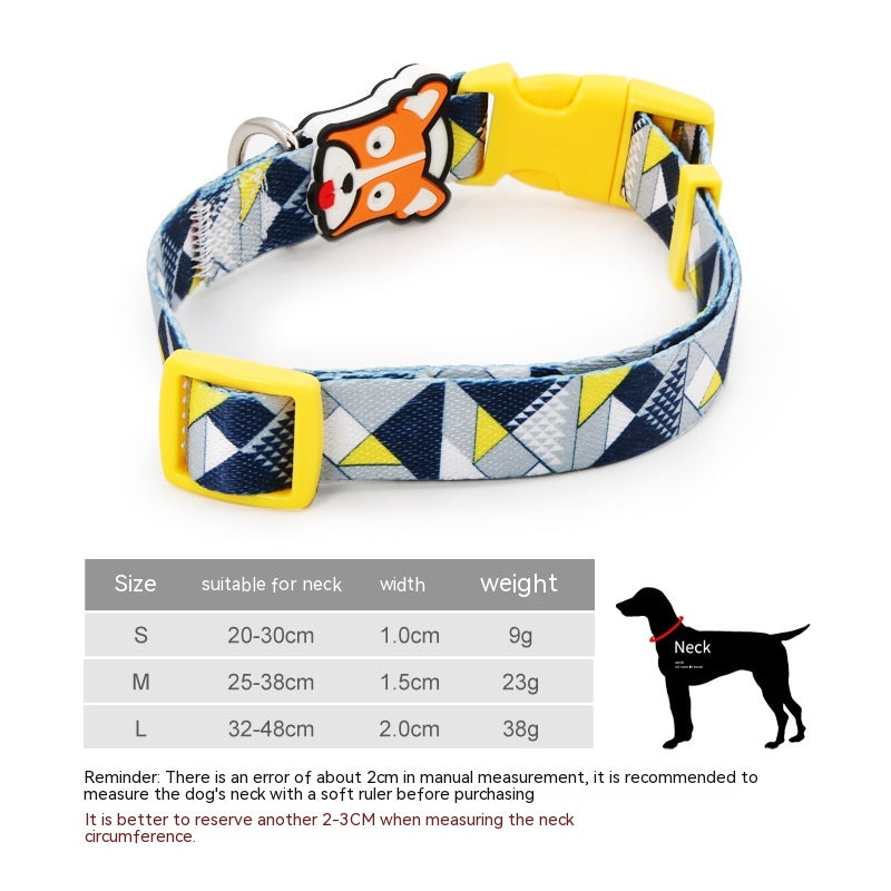 KFX-4071997 Latex Neck Protection Dog Collar - Bite-Proof Nylon Collar for Medium to Large Dogs, Stylish Patterns for All Seasons