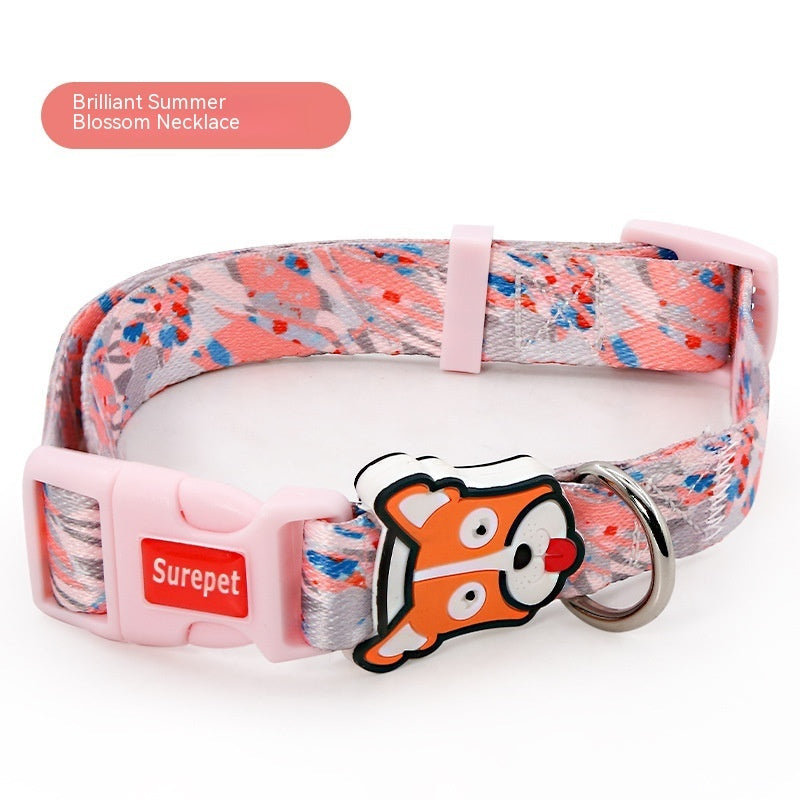 KFX-4071997 Latex Neck Protection Dog Collar - Bite-Proof Nylon Collar for Medium to Large Dogs, Stylish Patterns for All Seasons