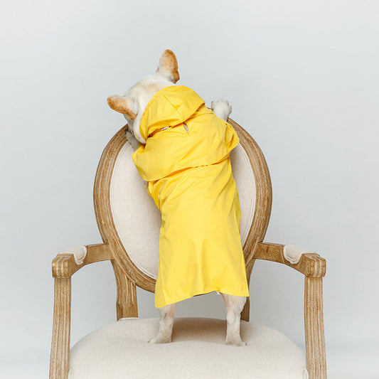 KFX-4072381 Waterproof Reflective Pet Dog Raincoat - Available in Yellow & Gray, Multiple Sizes