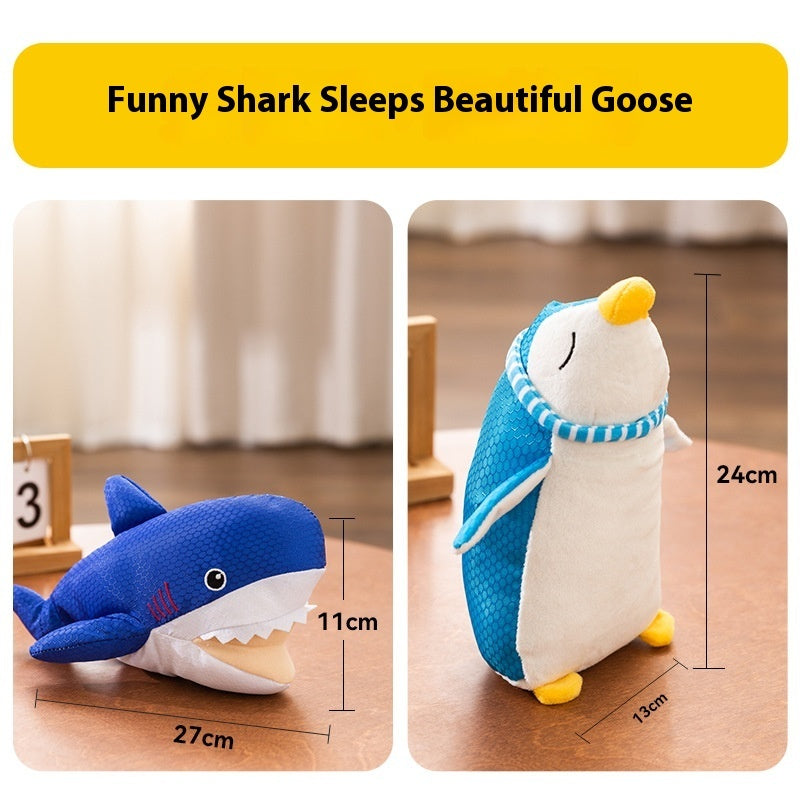 KFX-4072637 Bite-Resistant Molar Dog Toy Set – Funny Shark, Sleeping Goose & More