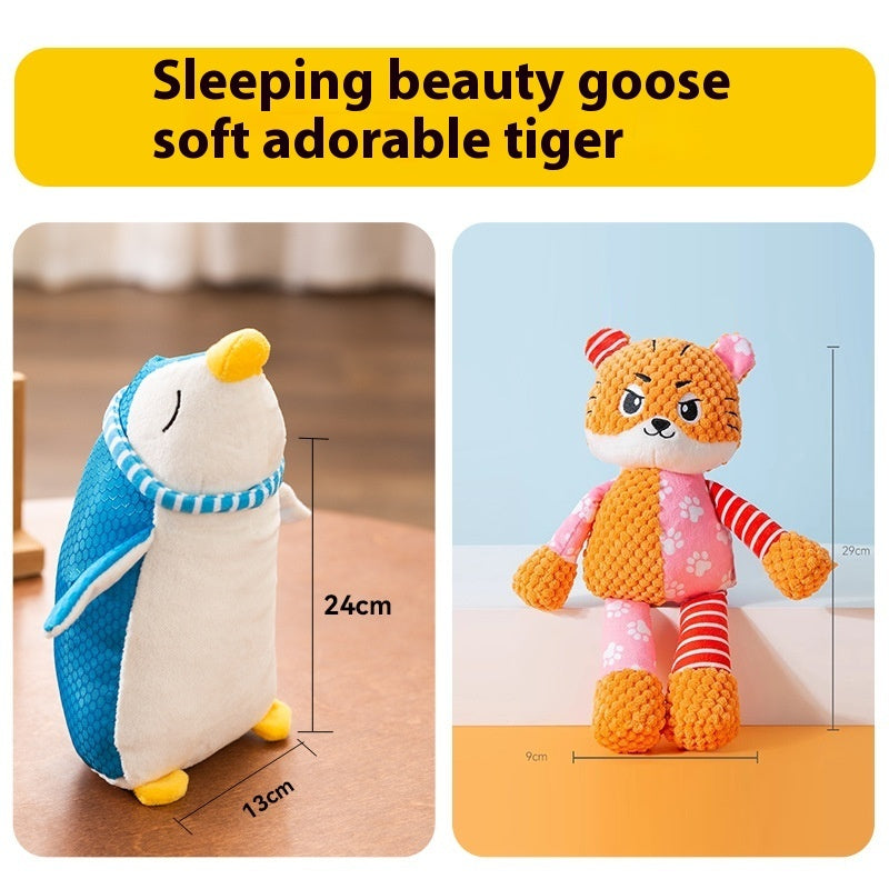 KFX-4072637 Bite-Resistant Molar Dog Toy Set – Funny Shark, Sleeping Goose & More