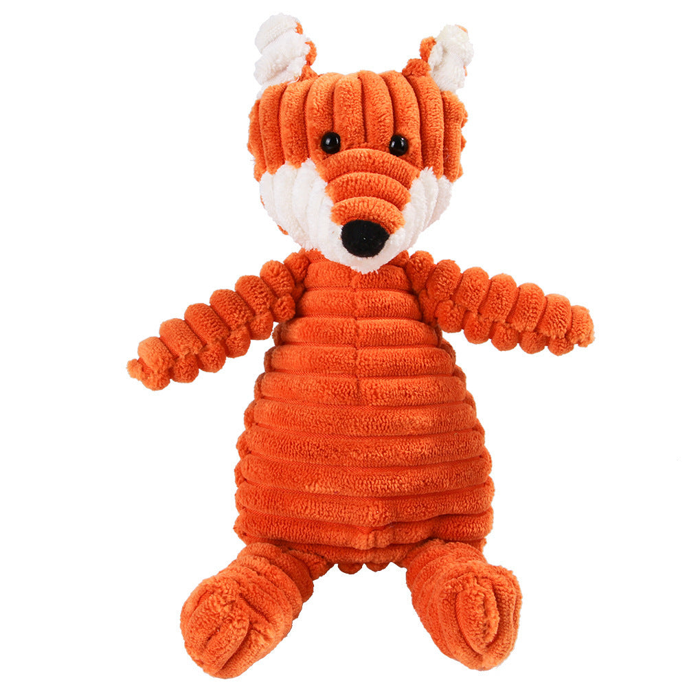 KFX-4073661 Plush Dog Toy with Sound Features - Crocodile, Rabbit, Mouse, Monkey, Pig, Sheep, Duck, Fox, Rhino, Elephant, Bear, Lion, and Dog Designs