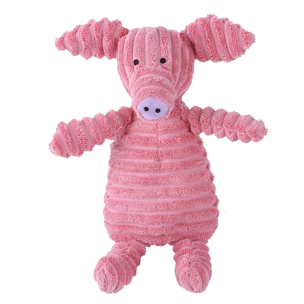 KFX-4073661 Plush Dog Toy with Sound Features - Crocodile, Rabbit, Mouse, Monkey, Pig, Sheep, Duck, Fox, Rhino, Elephant, Bear, Lion, and Dog Designs