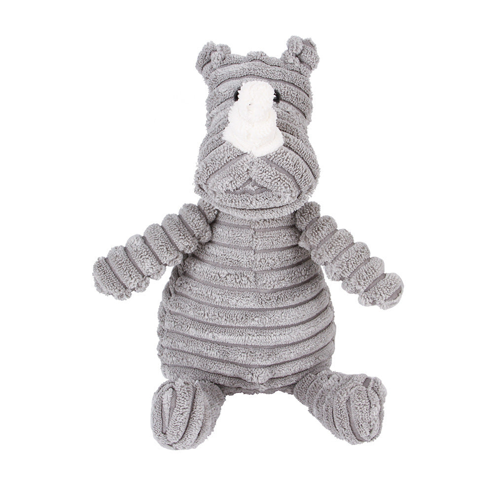 KFX-4073661 Plush Dog Toy with Sound Features - Crocodile, Rabbit, Mouse, Monkey, Pig, Sheep, Duck, Fox, Rhino, Elephant, Bear, Lion, and Dog Designs